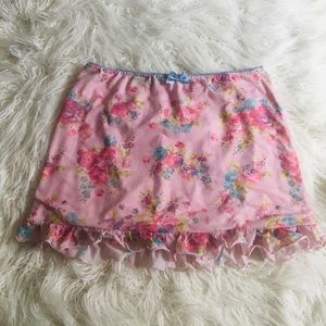 Sugar Thrillz Floral Ruffle Mesh Skirt